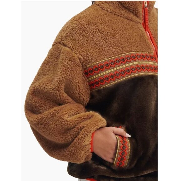 UGG Marlene Sherpa Jacket Heritage Braid Size Medium - Picture 3 of 10